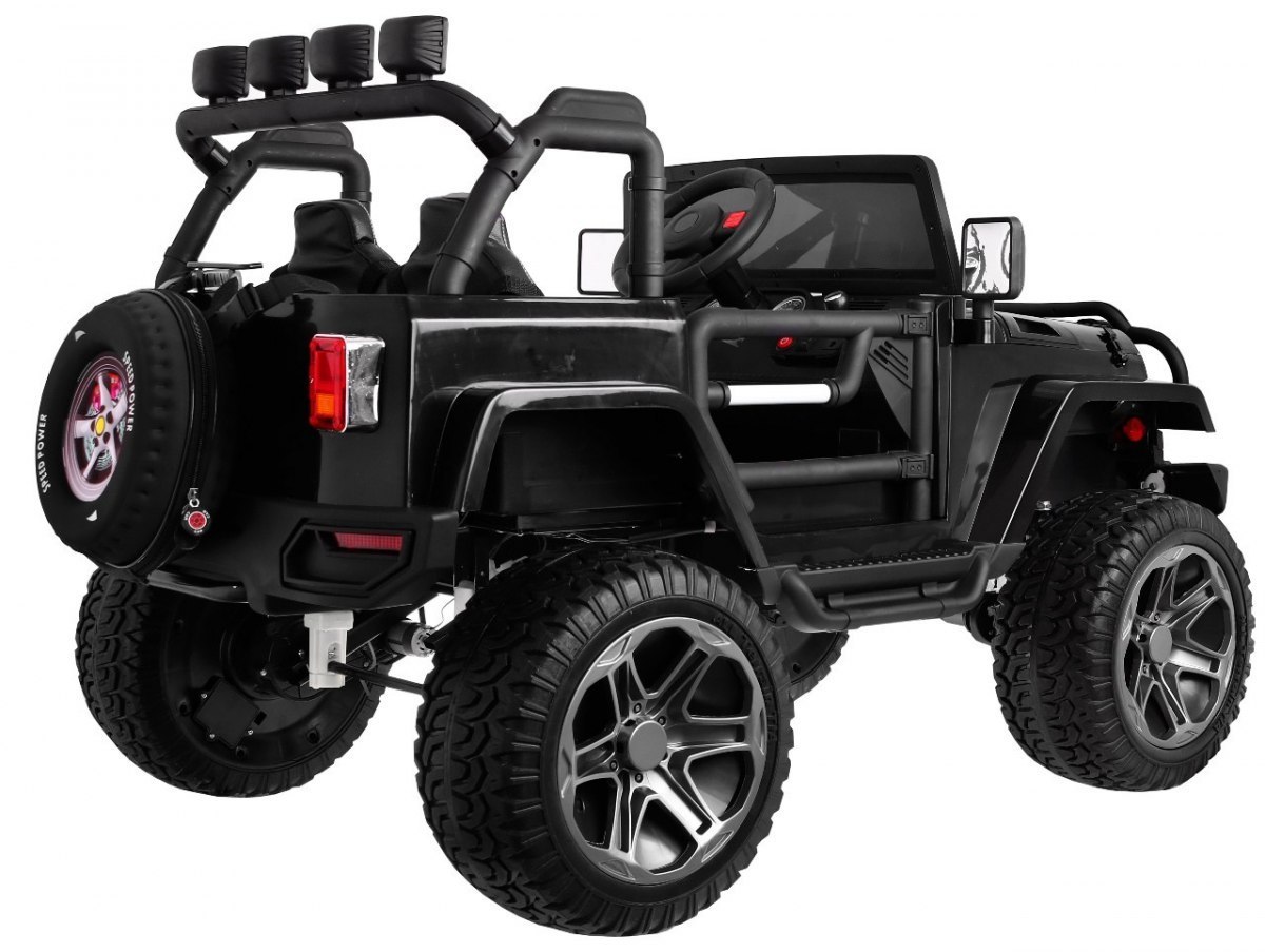 Jeep monster 4x4 na akumulator czarny 2 x 10ah